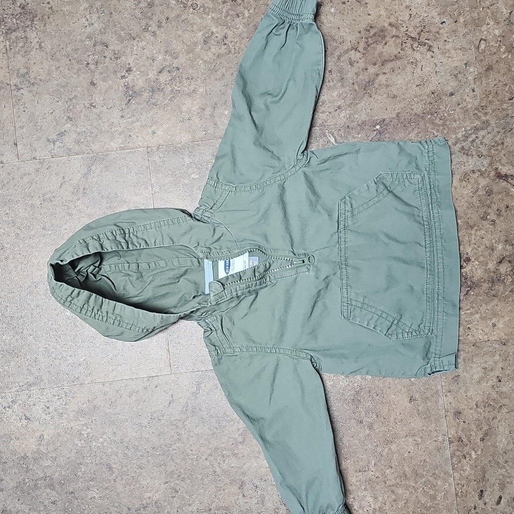 Old Navy Army Green Baby Utility Hooded Jacket 12-18
